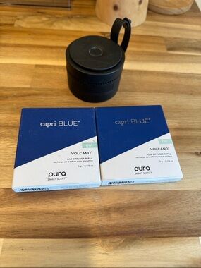 Pura capri BLUE Volcano Car Diffuser with Set of 2 refills